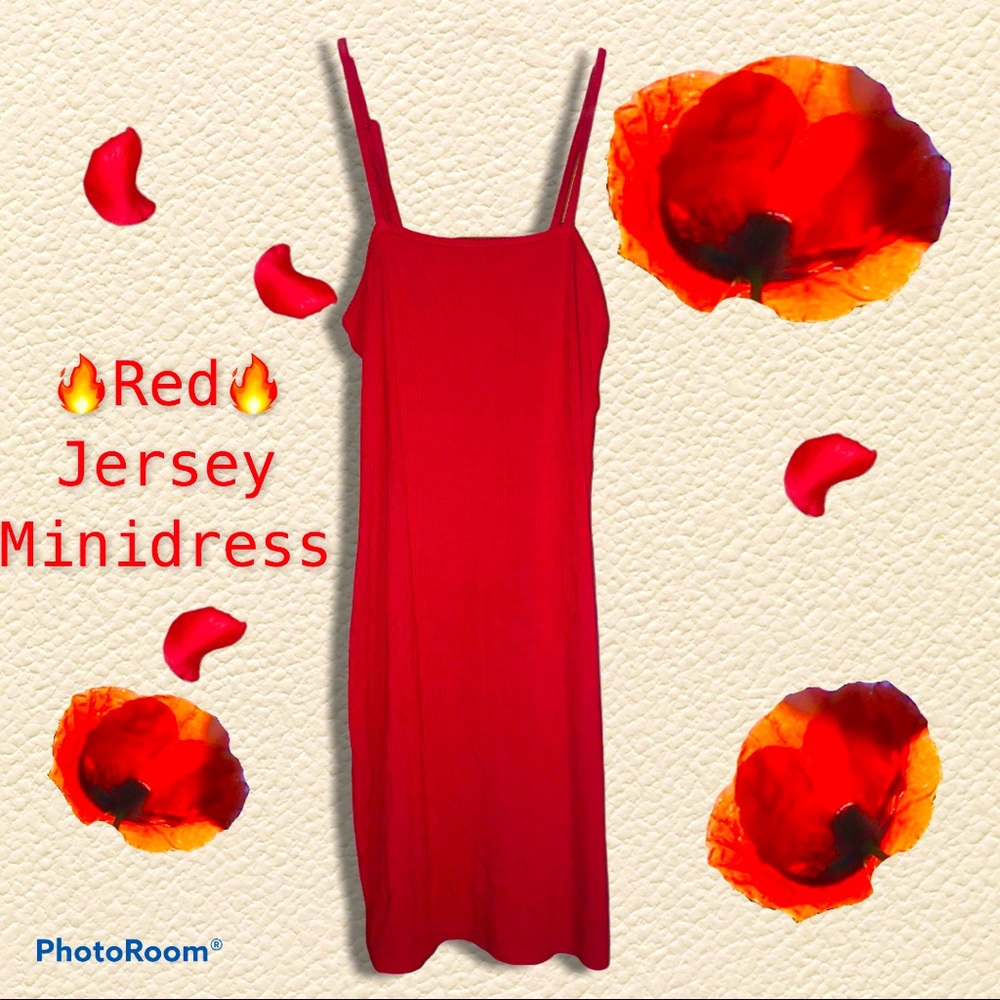 ❤️Red Ribbed Cotton Minidress🌹